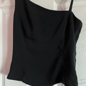 One shoulder top black size 2
